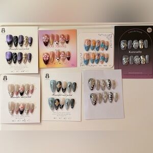 Handmade premium press on nails - Bundle of 7, size medium